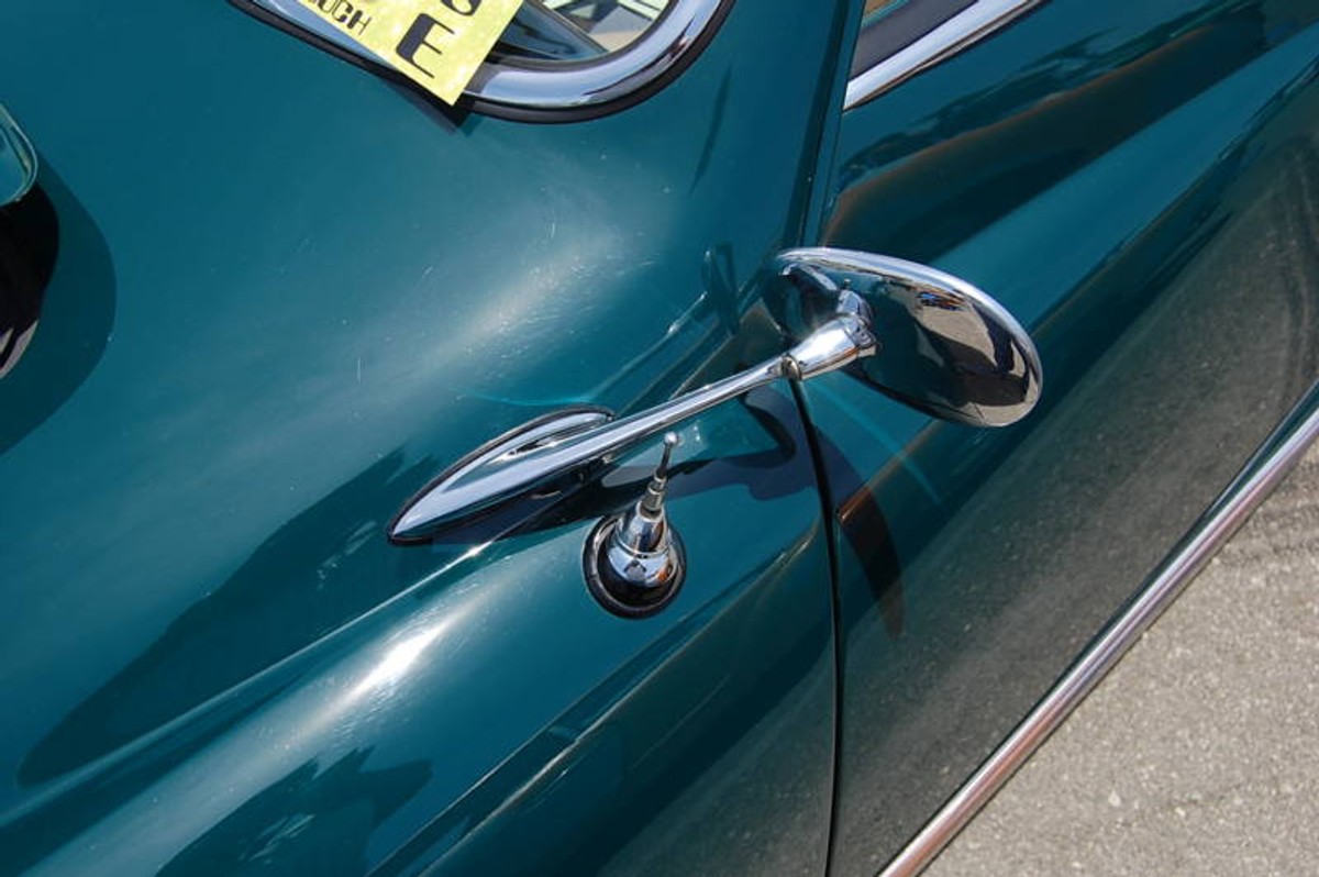 VW Karmann Ghia Side View Mirror Fender-Mounted Left | Silver