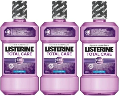 Mundspülung Mundwasser Listerine Total Care 3 x 500ml 6in1 lila