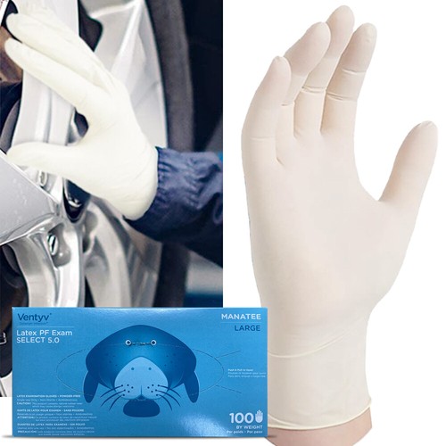 100 Pcs POWDER FREE White Latex-Free Gloves by Strong Size: Medium Small Large - Picture 25 of 31