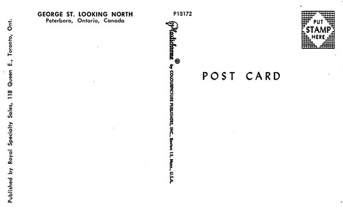 # H2819 PETERBORO, ON., KANADA POSTKARTE, GEORGE STREET - Bild 2 von 2