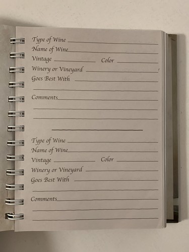 Wine Diary Journal Hardcover Spiral Log Book Fabrice De Villaneuve Tri Coastal - Picture 3 of 5