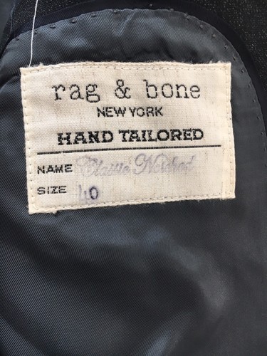 NWT Rag & Bone Handmade Mens 40 40R Dark Gray Speckle Wool Blend Sportcoat $895 - Picture 9 of 11