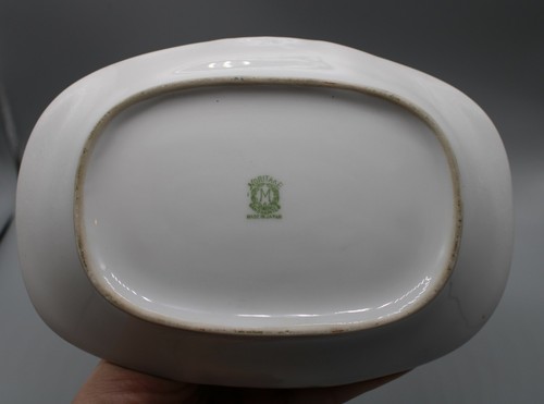 NORITAKE HANDLED TRINKET DISH HAND-PAINTED RARE BEAUTIFUL VIBRANT COLORS 1940s - Picture 4 of 9