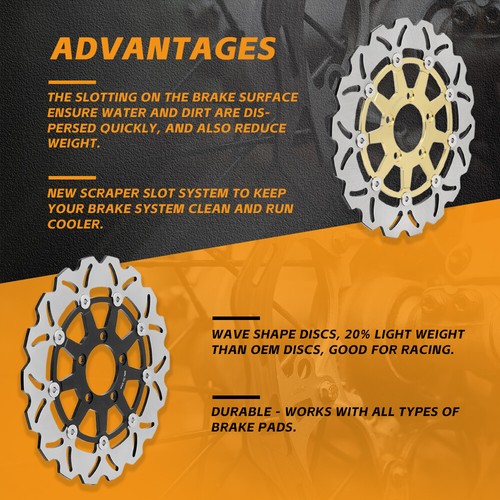 For Triumph Daytona 675 2006-2012 07 08 09 10 11 Pair Front Brake Discs Rotors - Bild 8 von 8