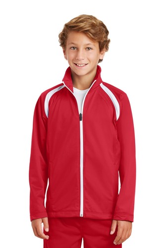 Sport-Tek YST90 Youth 100% Polyester Tricot Cadet Collar Track Pockets Jacket - Picture 20 of 30