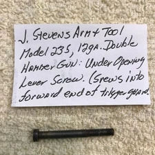 J. Stevens, Mod 235, 12 ga , SxS Hammer D/B: Under opening lever screw       