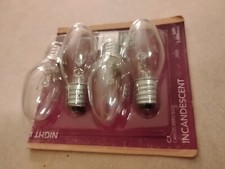 Light Bulbs C7 Clear 38 Lumens Candelabra Base NEW OPEN BOX 4 PK. 2,500 HR. LIFE