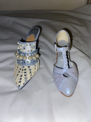 JUST THE RIGHT SHOE SOMETHING BLUE  & Frosted Fantasy Blue Pearl Figurine