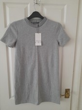Zara Grey  Knitted Short Sleeve Women Short Dress Size S