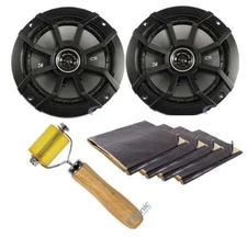 4) KICKER 43CSC654 6.5" 600W 4-Ohm Car Coaxial Speakers+NVX Dampening Package