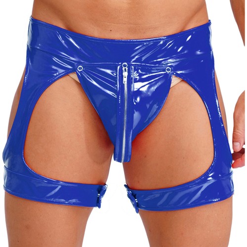 Mens Briefs Zipper Thong Night Club Underwear Cosplay Panties Bulge Pouch Open - Picture 43 of 64