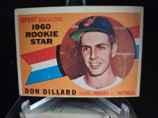 DON DILLARD 1960 Topps ROOKIE #122 CLEVELAND INDIANS MLB BASEBALL CARD VG. rookie card picture