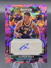 2022-23 Darius Days Panini Prizm Draft Picks Purple Ice Prizm Auto 01/99