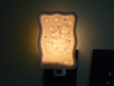 Porecelain, Teddy Bear, Automatic Night Light, NWT