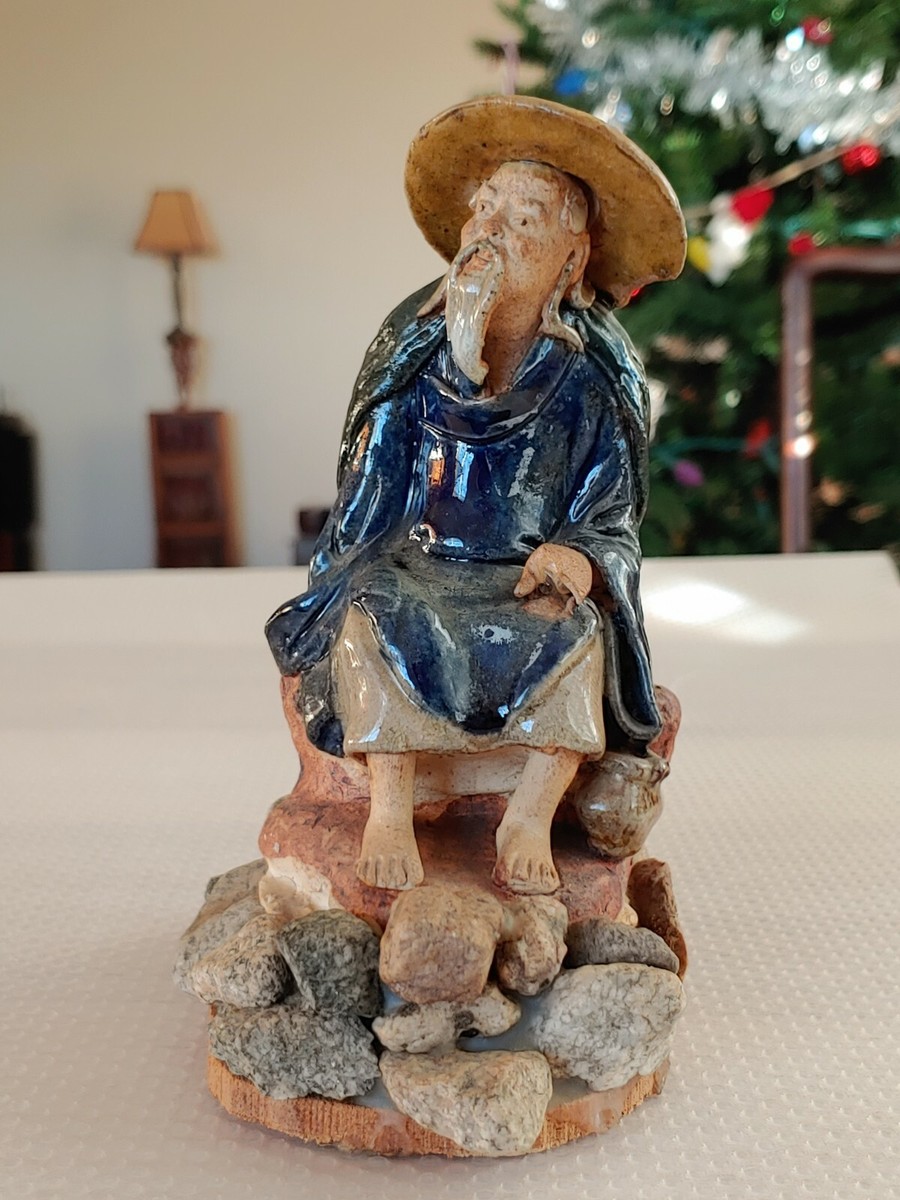 美品！扇の像 骨董品 置物 アンティーク 銅 扇 翁 銅物 和風置物 （2） - 高岡銅器展示館