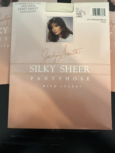 3 Pair Jaclyn Smith Size C Lace Sheer Light Panty Pantyhose Hosiery Sandalfoot - Picture 2 of 8