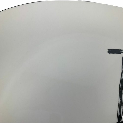 Sango The Larry Laslo Collection Calligraphy Platter Oval Black Brushstrokes - Picture 3 of 10