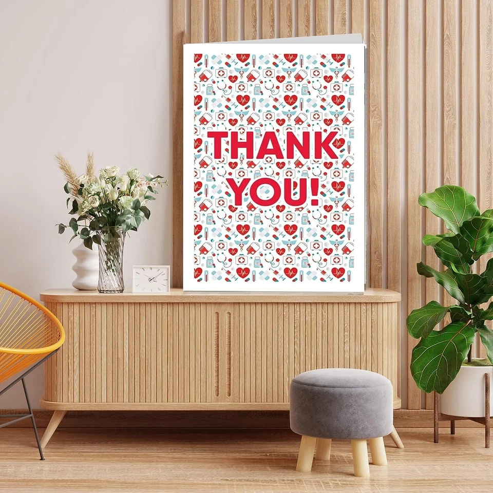 Tarjeta de agradecimiento Jumbo (médica) 2 pies x 3 pies tarjeta con sobre enfermera, médico Foto 2 de 4