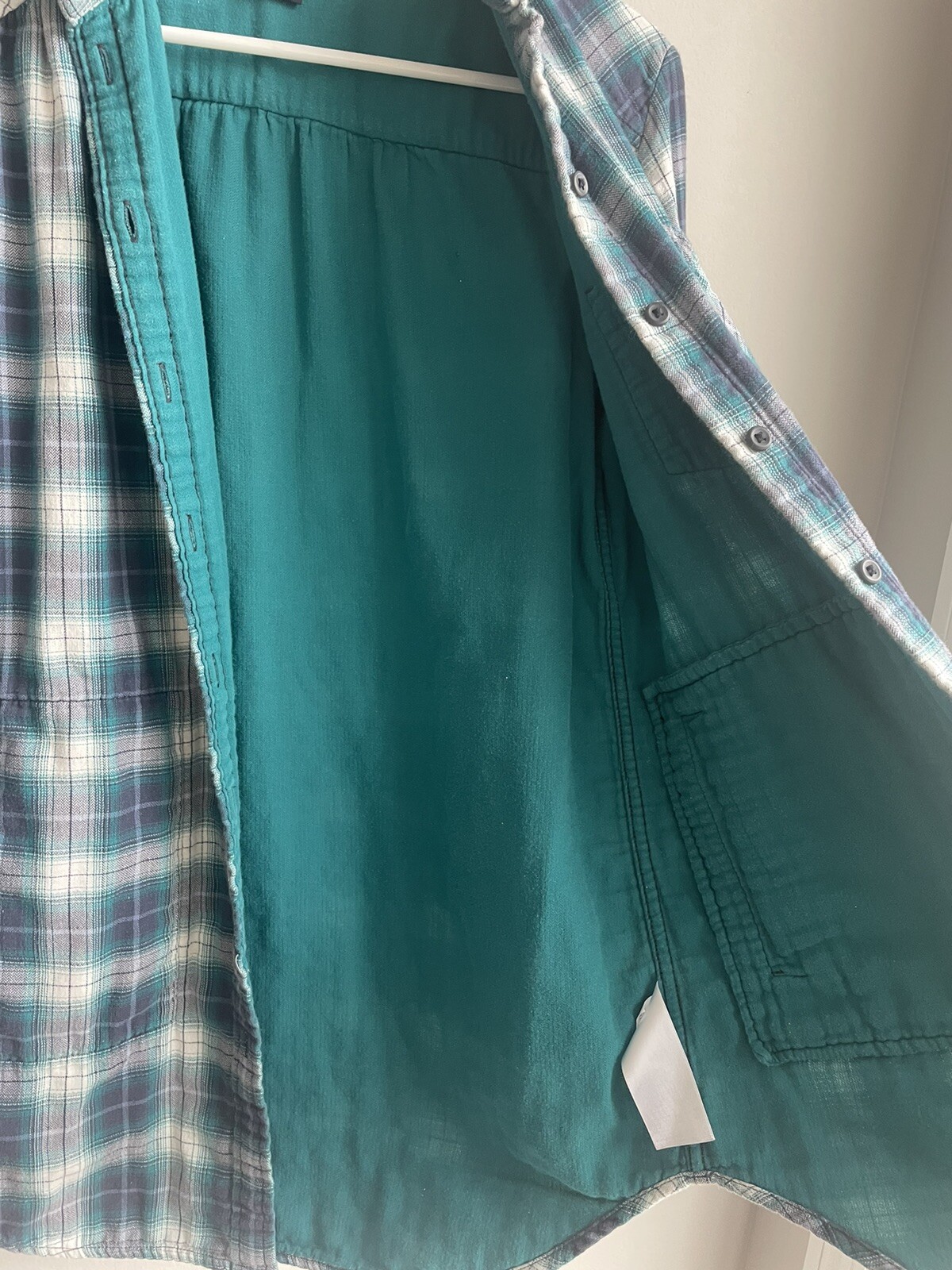 Pendleton Tunic Shirt Shacket Blue Teal Plaid 100… - image 8