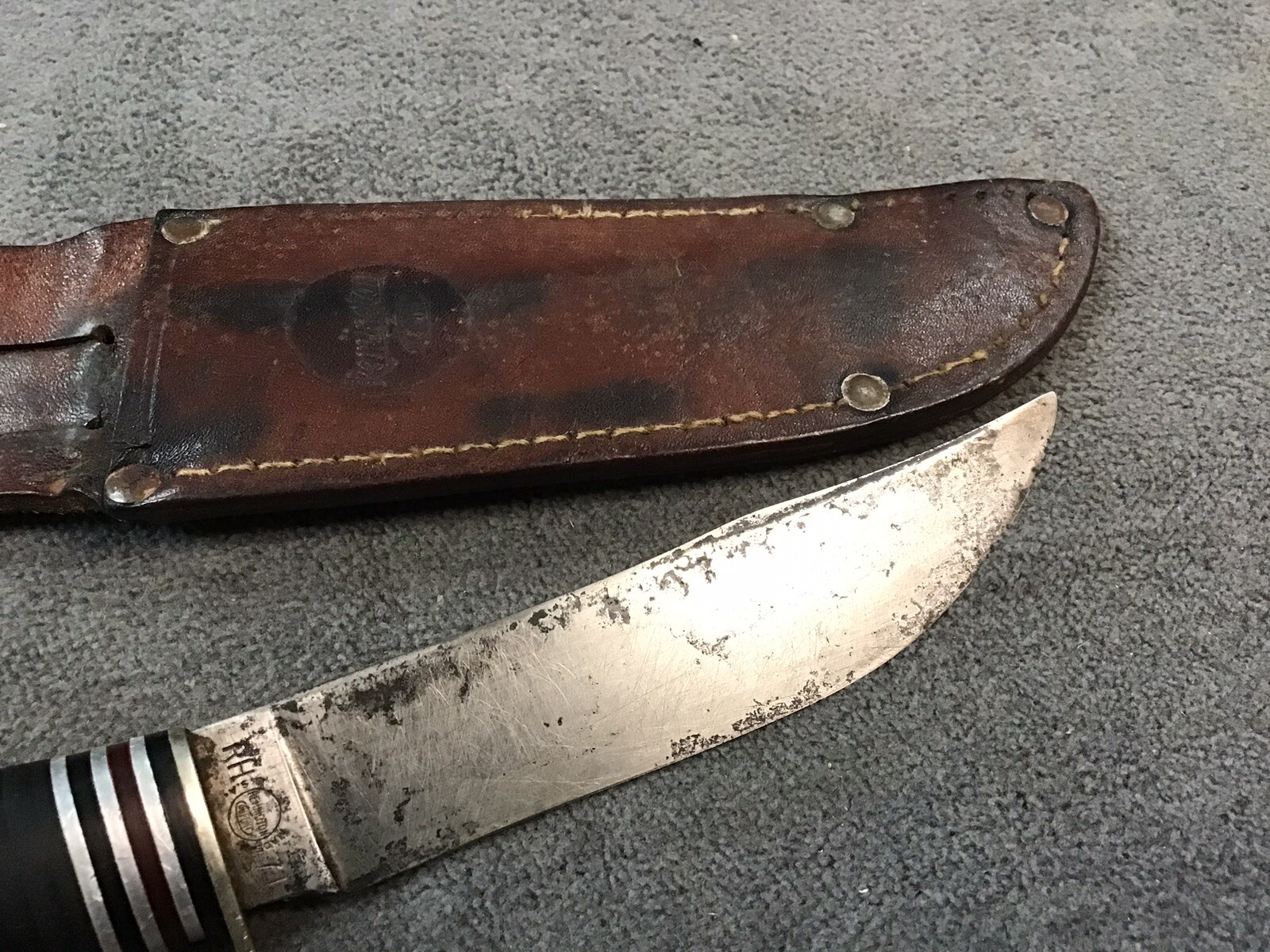 Vintage Remington Fixed Blade Hunting Bowie Knife RH 71 USA Leather