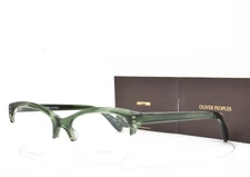 Oliver Peoples Eyeglasses GREEN CAT EYE HALF RIM 50-17-140 TARLAN 1334
