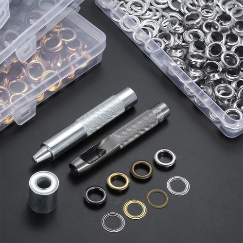 100 Sets Grommets Eyelets 3/8in for Repairing Canvas Tarps Tents Pool Coverings - Picture 4 of 26