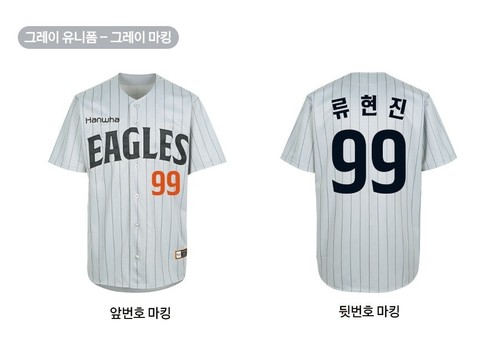 KBO Korean Baseball Hanwha Eagles 2025 Replica Away grau Trikot - Bild 3 von 7