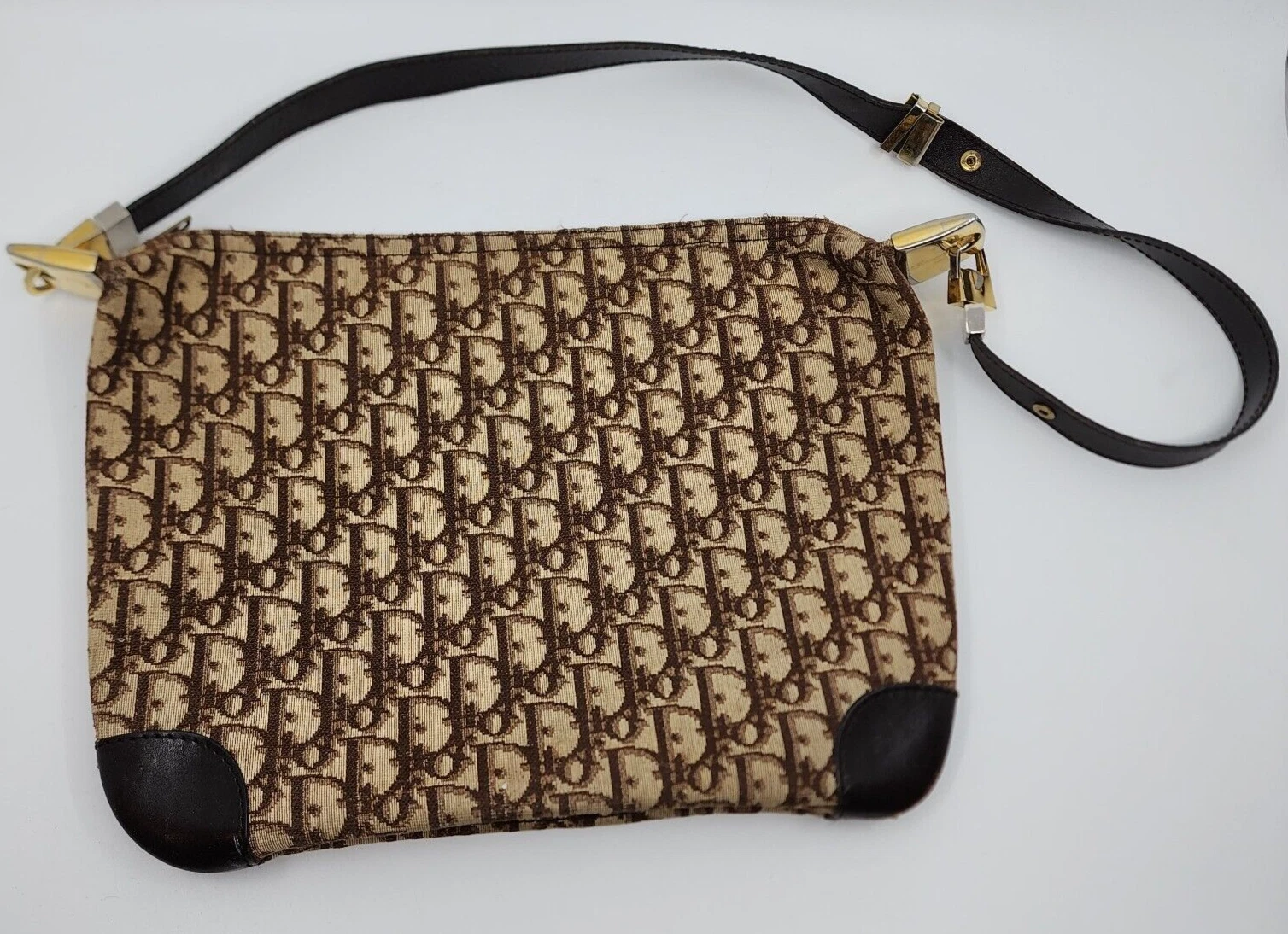 Sac monogramme vintage authentique Christian Dior Bourgogne années 1980