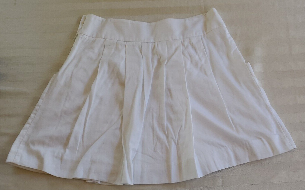 ★LACOSTE★ Women's Tennis Tipping Pleated Skirt White JF857 NWT Lacoste White Cotton Pleated Tennis Skirt Misses Size 42