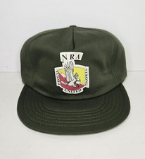Vintage NRA Snapback Hat Men's Cap Made in USA Army Green Unworn Hunting Camp