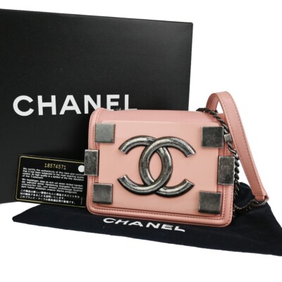 【流行りのヴィンテージ風♪】CHANEL CCロゴ ショルダーバッグ CHANEL CC Logo Boy Brick Flap Mini Chain Shoulder Bag