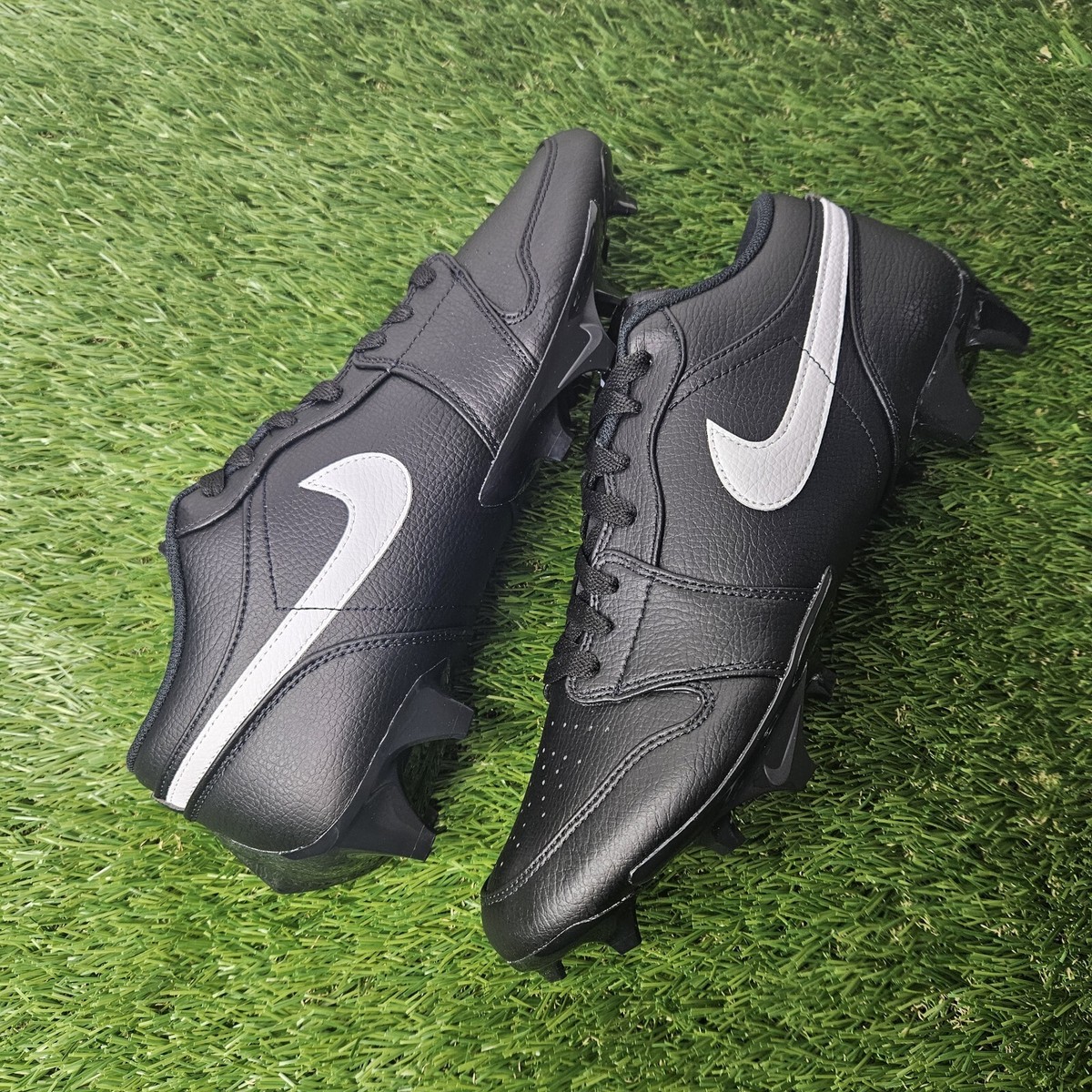 Jordan 1 Low Football Cleats Mens Size 12.5 Black New FJ6245-001