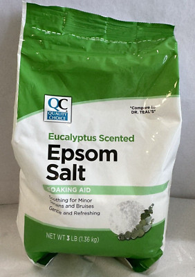 Eucalyptus Scented Epsom Salt Soaking Solution. Soothing minor sprains.