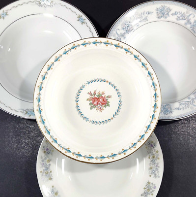 4 Vintage Mismatched Soup Salad Pasta Bowls Cottage Mix and Match Granny