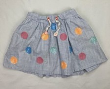 Cat  Jack Blue White Striped skirt with sequin Dots side pockets Girls size BB