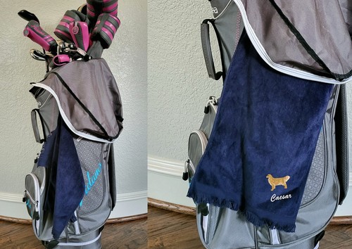 ¡Tu raza perro toalla de golf bordada con gancho! Toalla de golf de terciopelo cosida para perro - Imagen 2 de 12