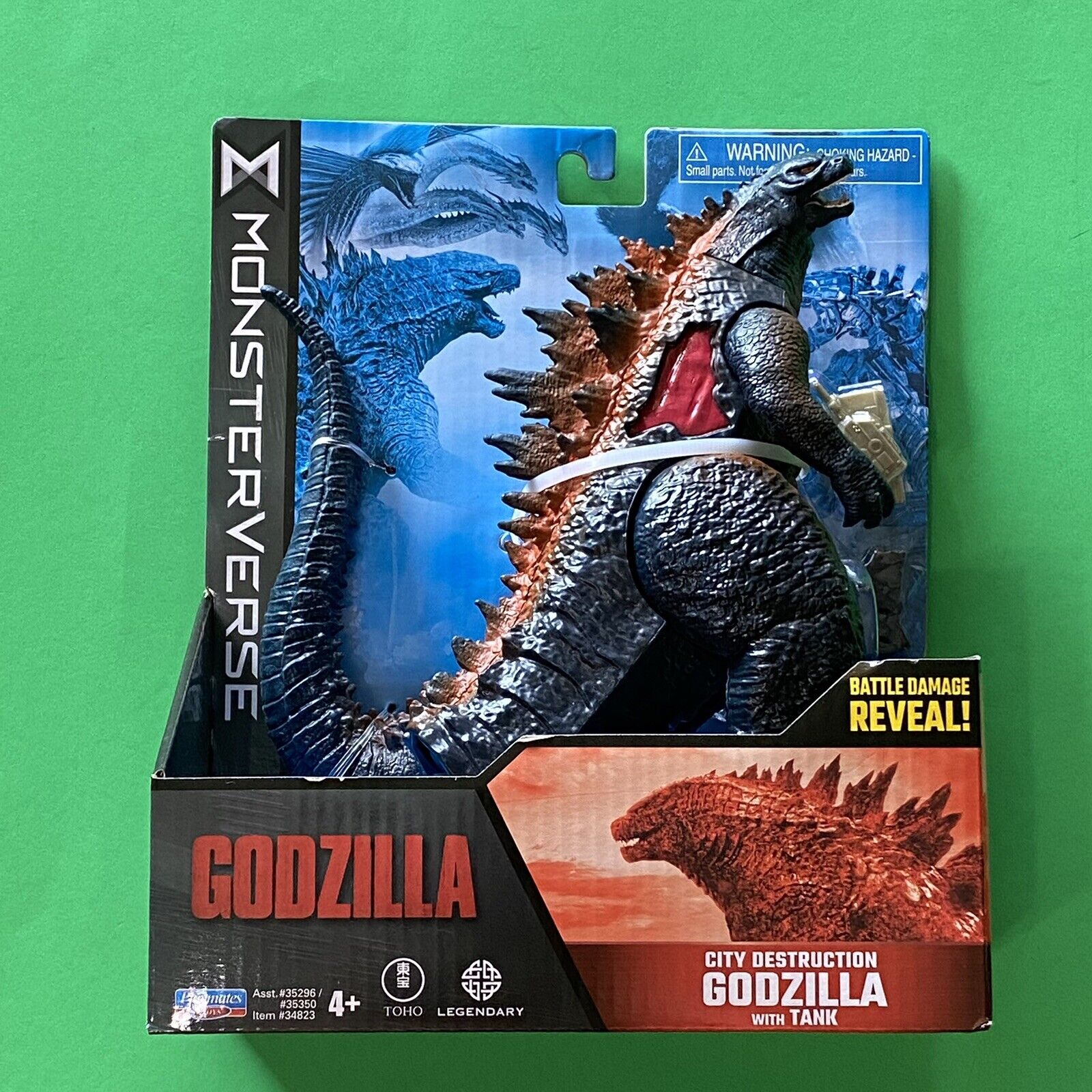 2022 Playmates Toys Godzilla vs Kong Battle City Destruction Godzilla W/Tank NEW