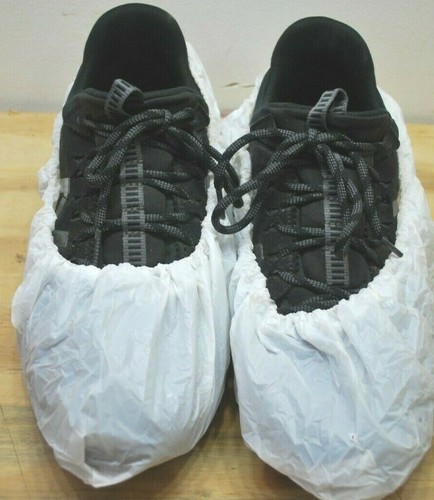 Waterproof Boot Shoe Covers Plastic Cleaning Overshoes Protector white 10 PAIRS - Picture 1 of 3