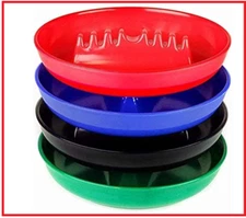 Ash Tray For Cigarettes & Cigar [4 Pack] Round Plastic Melamine Tabletop Asht.*