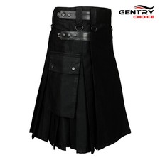 Utility Kilt Black Scottish Outfit Highlander Game Kilt Wedding Dress Irish Kilt