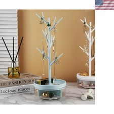 Tree Jewelry Organizer Stand Rotating Base Necklace Bracelet Earring Holder Box