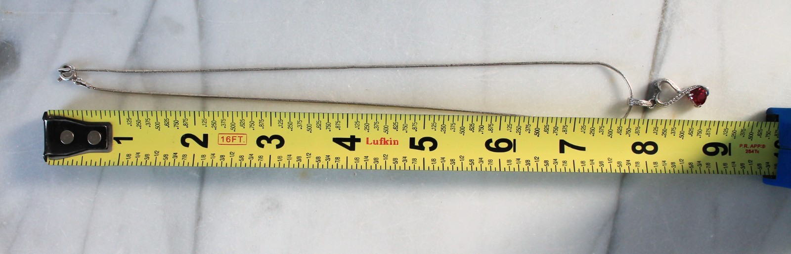 .925 Sterling Silver Infinity Ruby Heart Necklace… - image 4