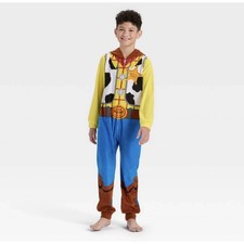 Disney Pixar Toy Story Woody Pajamas One Pc Sleeper Hooded Child Size 12/14 NWT
