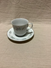 CARLTON CORSAGE CUP & SAUCER SET 481 SILVER EDGING JAPAN