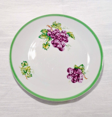 Vintage Czechoslovakia Bohemic Ceramic Grapes 8.25'' Plate
