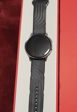 OnePlus Smart Watch Silver Stainless Steel Case Black Silicone Band