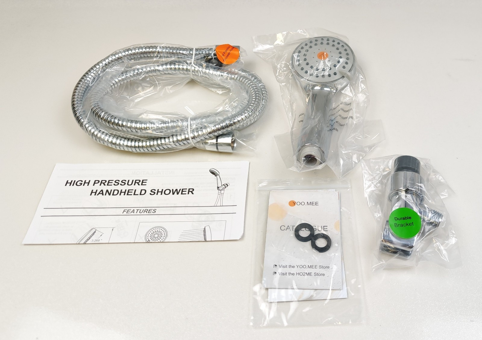 Yoo.MEE High Pressure Handheld Shower Head with Powerful Shower Spray Against Lo