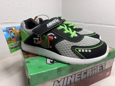 Minecraft Creeper Mojang Studios Black Green Grey Size 1 2 3 NEW Boys Shoes 