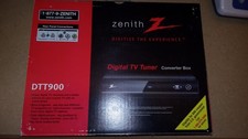 ZENITH Digital TV Tuner Converter Box DTT900 Remote Manual Cables in Box