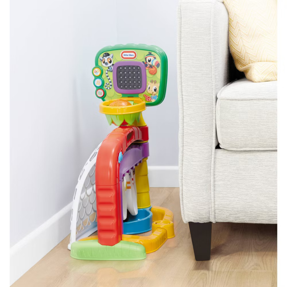 Little Tikes Learn and Play 3-in-1 Sports Zone 75+ Sounds Adjustable Hoop